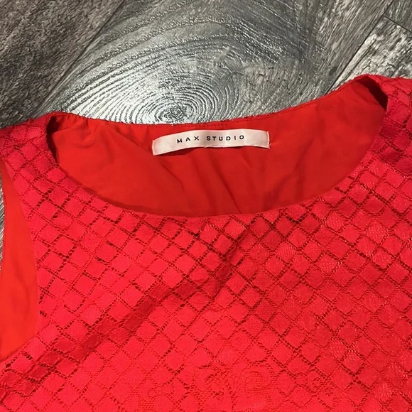 Max studio dress size small red lined - Picture 2 of 6